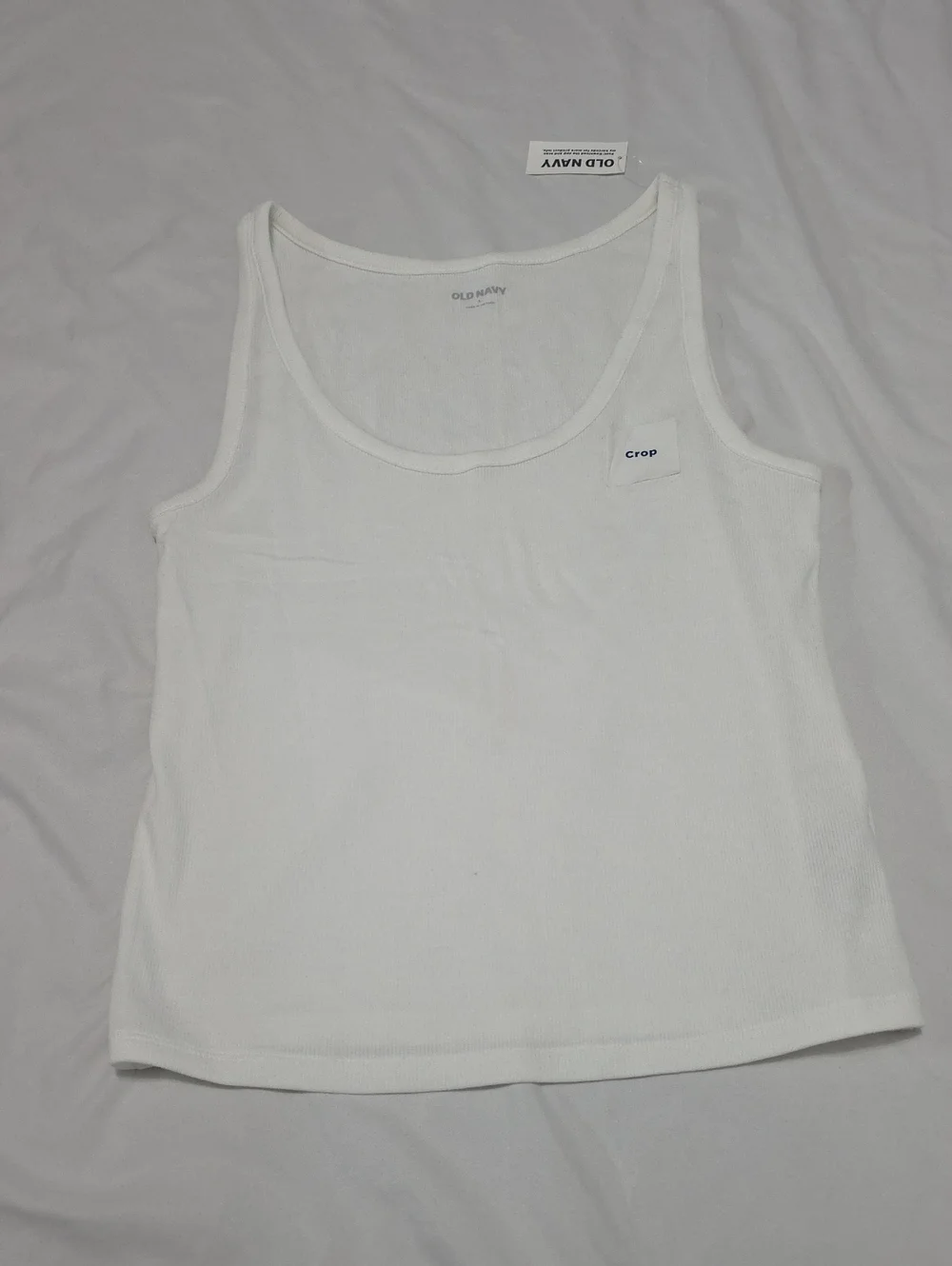 ❣️4 For $20❣️ Old Navy White Ribbed Scoop Neck Crop Tank Top